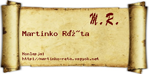 Martinko Réta névjegykártya